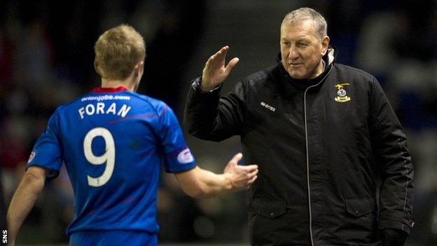 Inverness CT manager Terry Butcher and Richie Foran