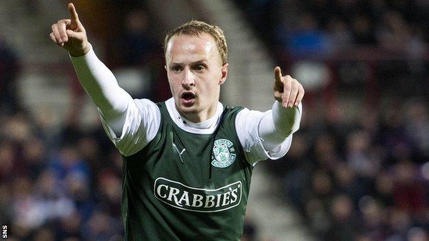 Striker Leigh Griffiths is on loan at Hibernian