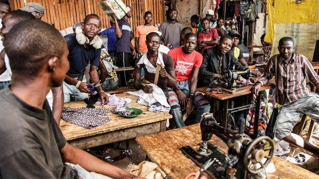 Tailors at PK5 market in Bangui