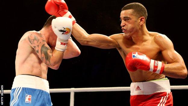 Sam Maxwell (right) in action for the British Lionhearts