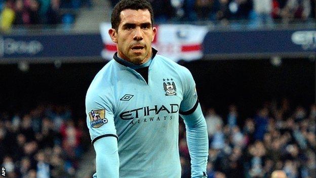 Manchester City striker Carlos Tevez