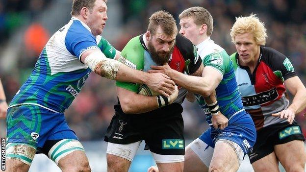 England prop Joe Marler on the charge for Harlequins