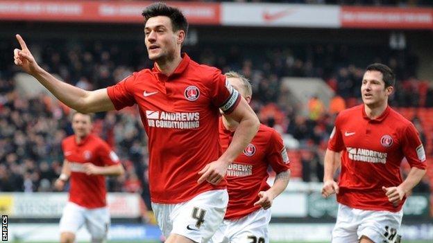 Johnnie Jackson celebrates after putting Charlton ahead