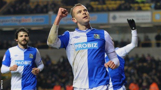 Blackburn Rovers striker Jordan Rhodes