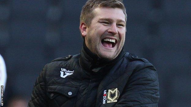 MK Dons manager Karl Robinson