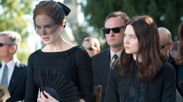 Nicole Kidman and Mia Wasikowska in a scene from Stoker
