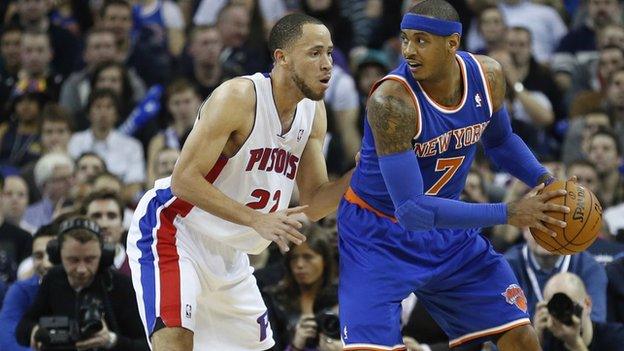 New York Knicks basketball player Carmelo Anthony