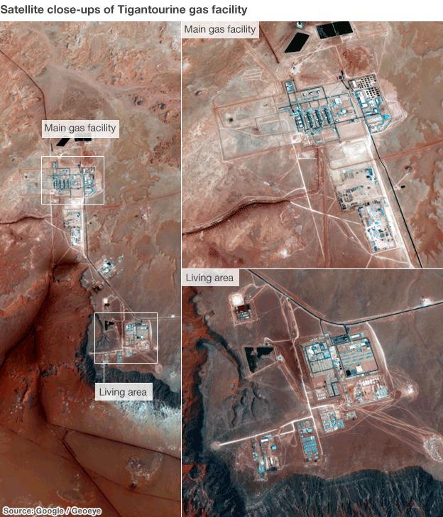 Satellite images of Tigantourine facility