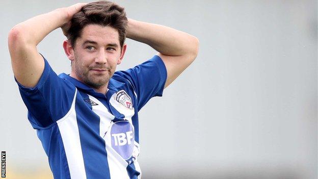 Coleraine striker Curtis Allen