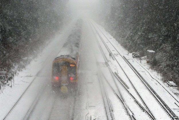 Train leaves