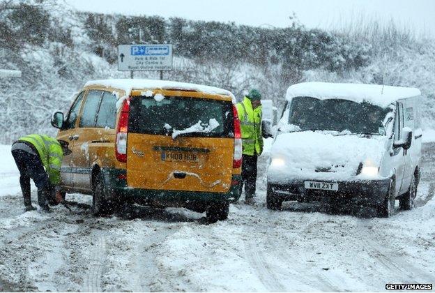 Cars slip in Bristol