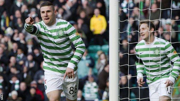 Gary Hooper scored twice against Hearts