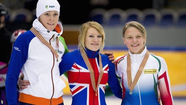 Jorien Ter Mors, Elise Christie and Arianna Fontana