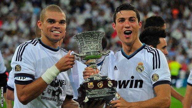 Pepe and Cristiano Ronaldo