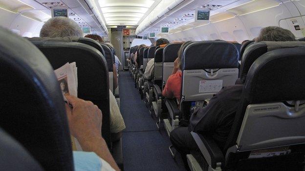 Passengers on an aeroplane