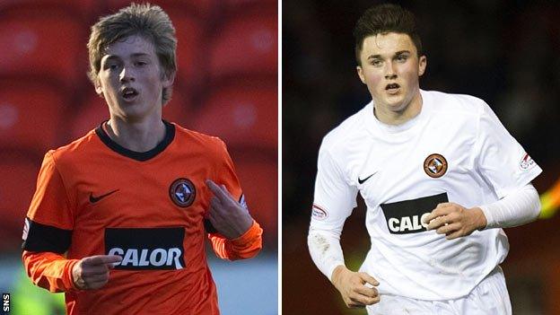 Dundee United players Ryan Gauld and John Souttar