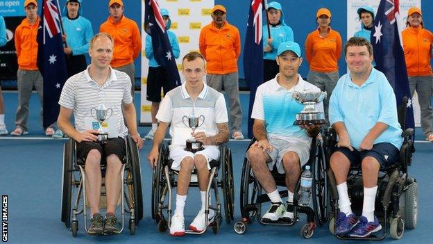 Lapthorne and Norfolk (left) were beaten in the men's quad doubles final