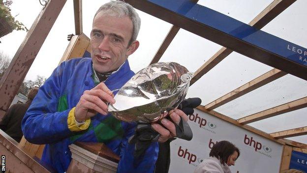 Ruby Walsh after winning the 2013 Irish Champion Hurdle on Hurricane Fly