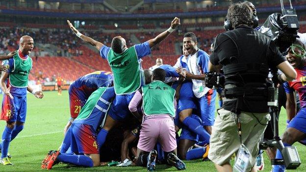 Cape Verde celebrate their historic win