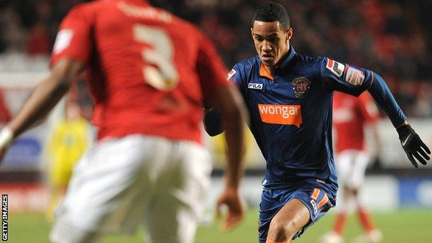 Blackpool forward Thomas Ince