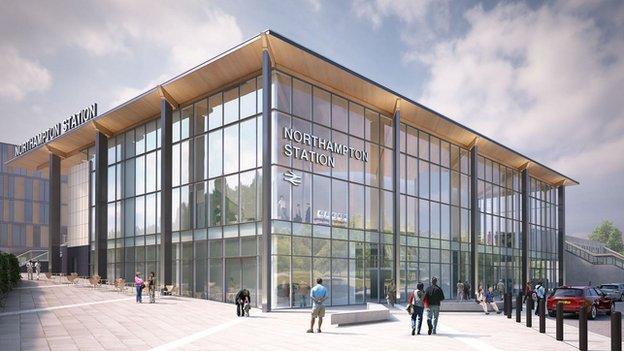 Artist's impression of Northampton Station development