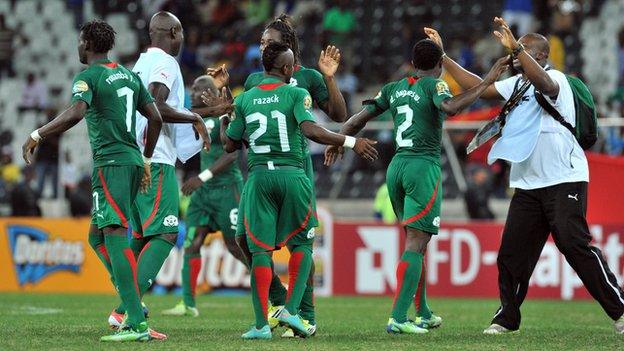 Burkina Faso celebrate