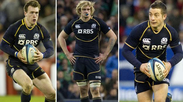 From left: Stuart Hogg, Richie Gray and Greig Laidlaw