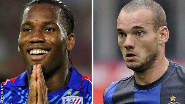 Didier Drogba and Wesley Sneijder