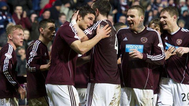 Hearts celebrate