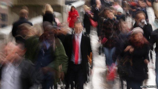 Commuters in the rain