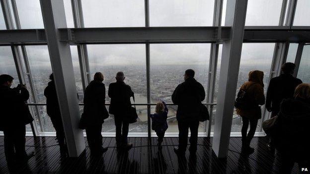 The public look out from the Shard