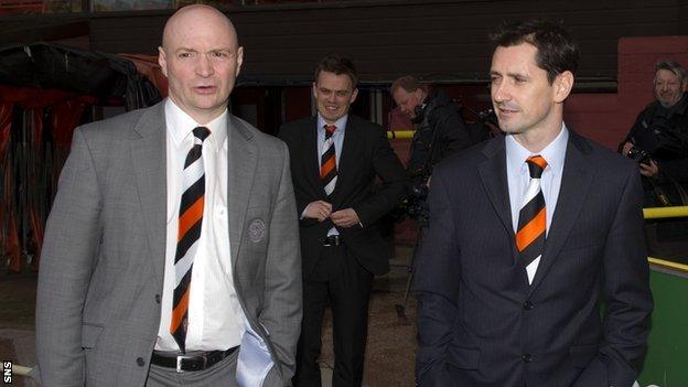 Dundee United chairman Stephen Thompson and manager Jackie McNamara