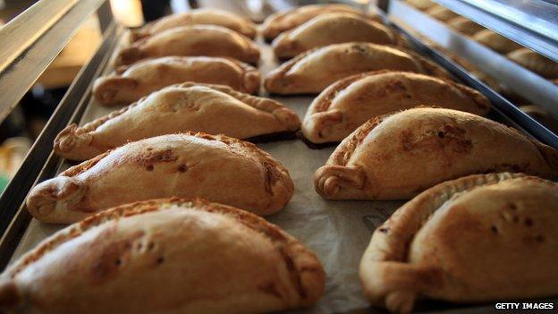 Pasties on a tray