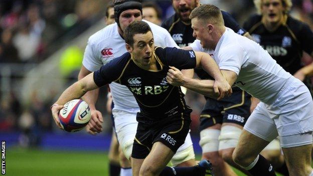 Greig Laidlaw in action agaisnt England