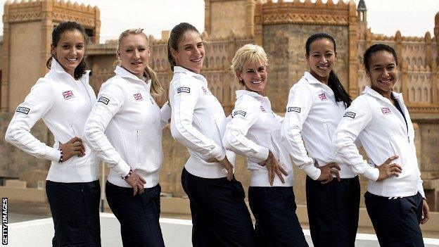 Laura Robson, Elena Baltacha, Johanna Konta, Judy Murray, Anne Keothavong and Heather Watson