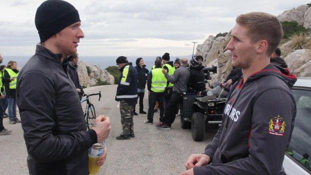 Bradley Wiggins (left) and Sam Tomkins (right)