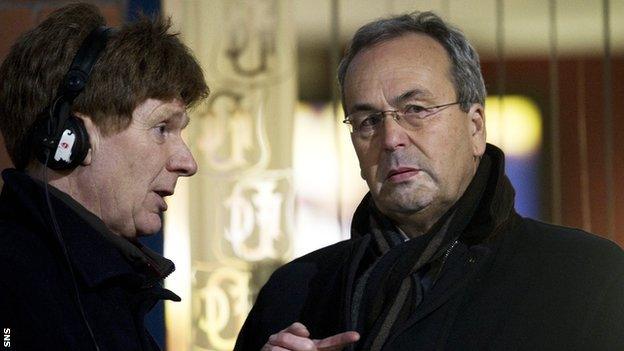 BBC Scotland reporter Jim Spence and Ross County chairman Roy MacGregor