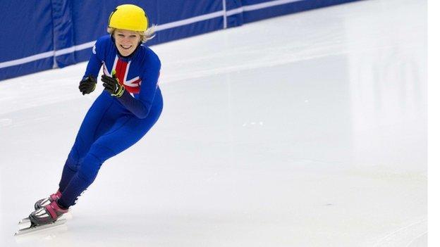 Great Britains Elise Christie takes charge of the ice