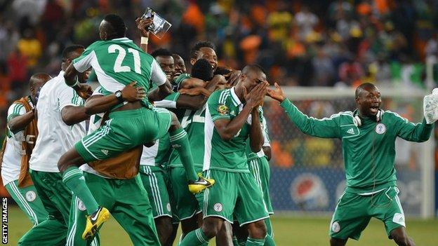 Nigeria players celebrate