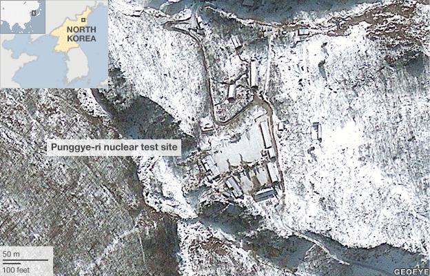 N Korea satellite map of nuclear test site