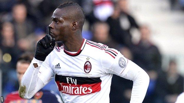 AC Milan striker Mario Balotelli