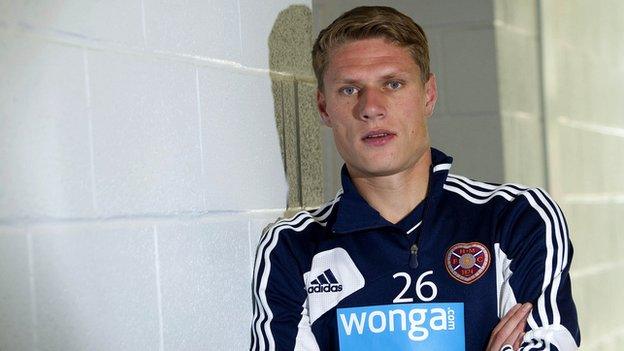 Hearts captain Marius Zaliukas