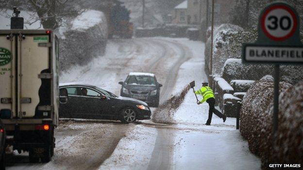 Car stuck in snow