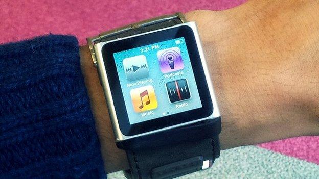 A watch with a touchscreen display