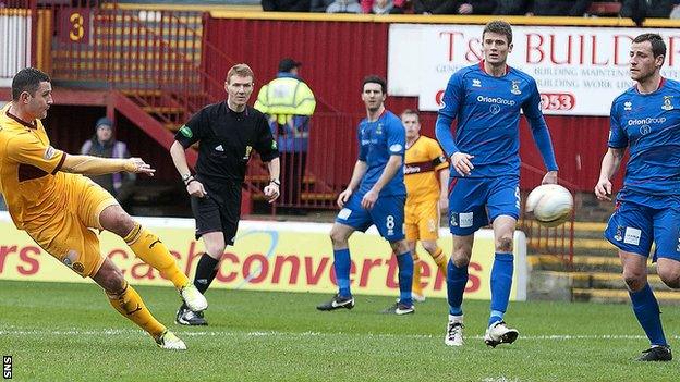 Inverness were beaten 3-0 at Motherwell