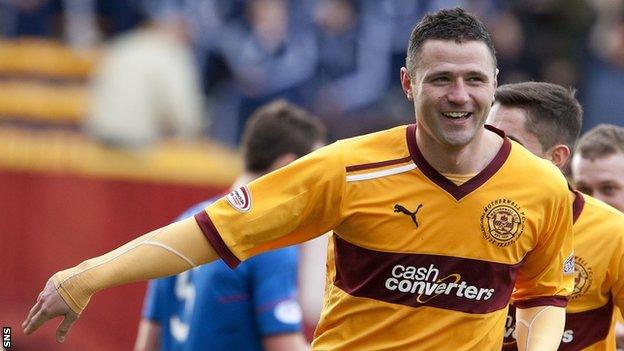 Motherwell striker Michael Higdon