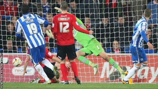 Andrea Orlandi scored for Brighton against Cardiff City.