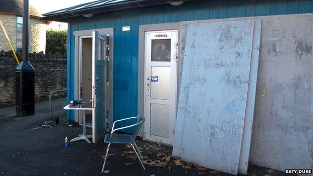 The disused toilet block