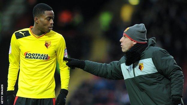 Watford Gianfranco Zola (right) with on-loan Nathaniel Chalobah