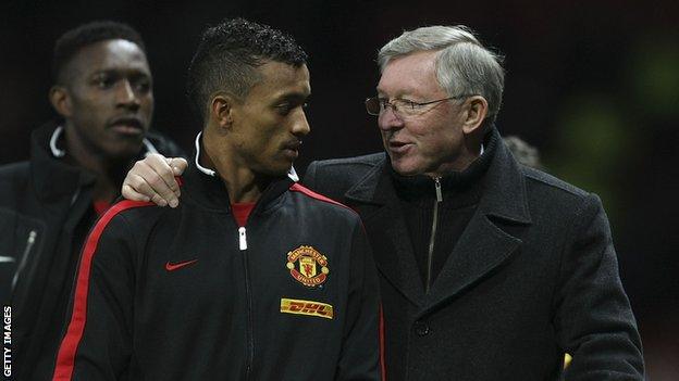 Nani and Sir Alex Ferguson